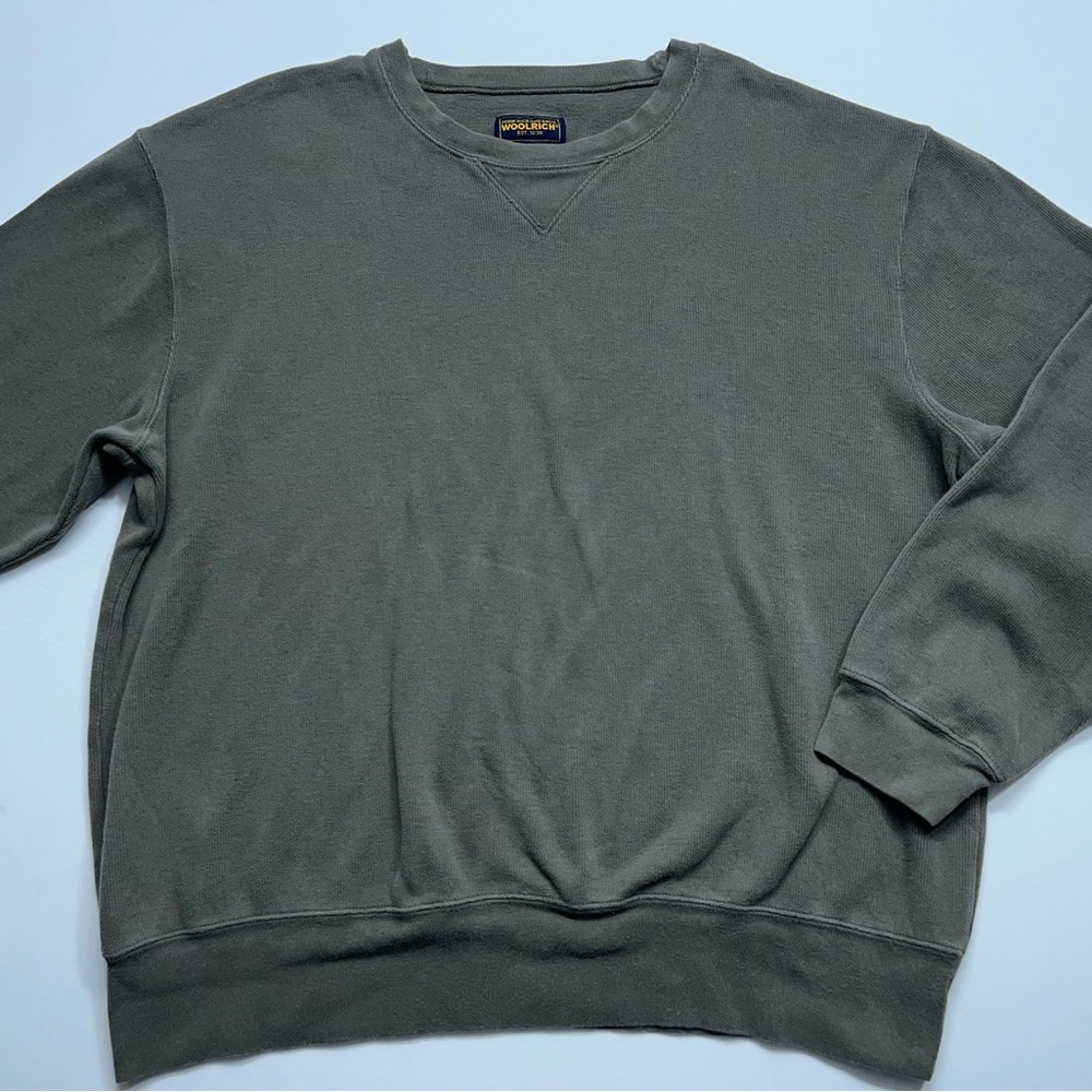 John Rich and Bros Woolrich Sweater Mens Size XL Sage Green Crewneck Sweatshirt